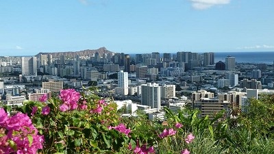 Pohled na Honolulu z Punchbowlu. Foto: autor