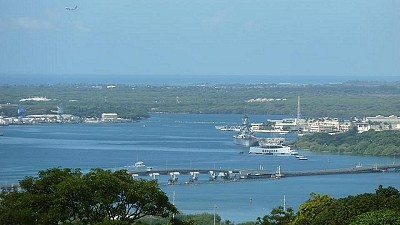 Pearl Harbor z výšky. Foto: autor